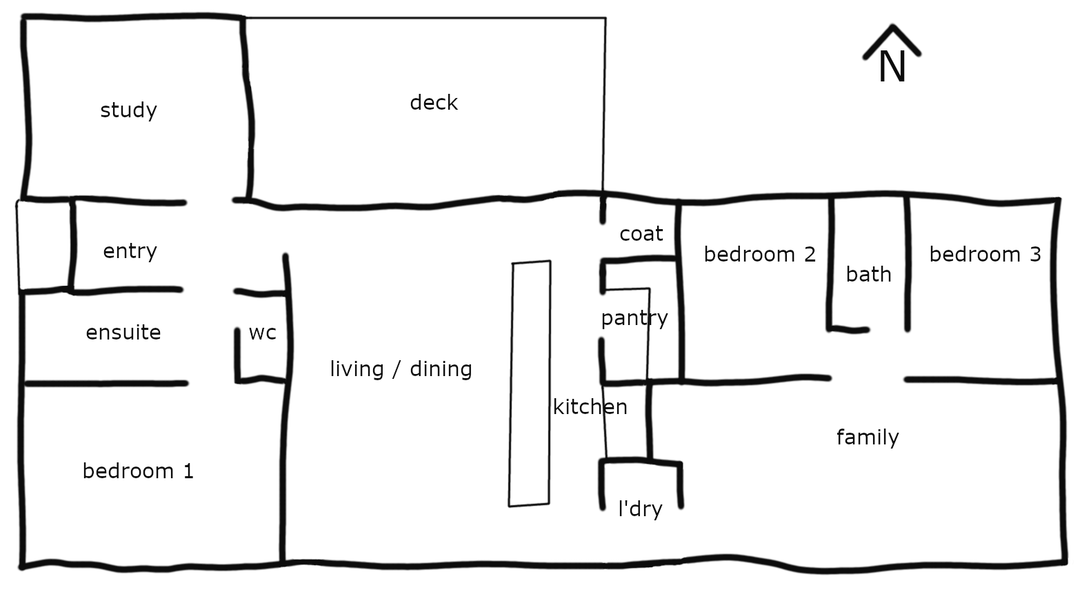 Floor plan: excellent north-facing design